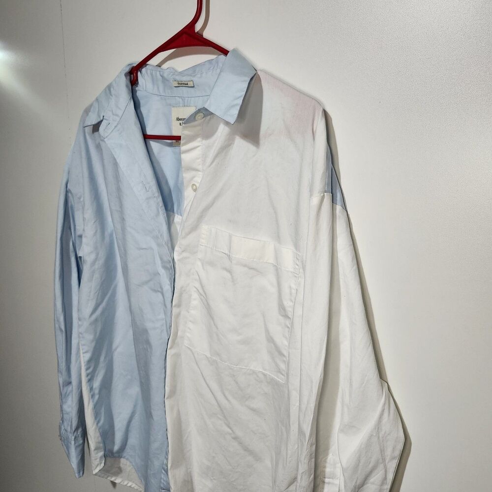 Abercrombie Fitch Colorblock Button Up Shirt Blue… - image 2